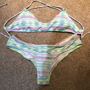 Victoria’s Secret green and purple tie dye bikini